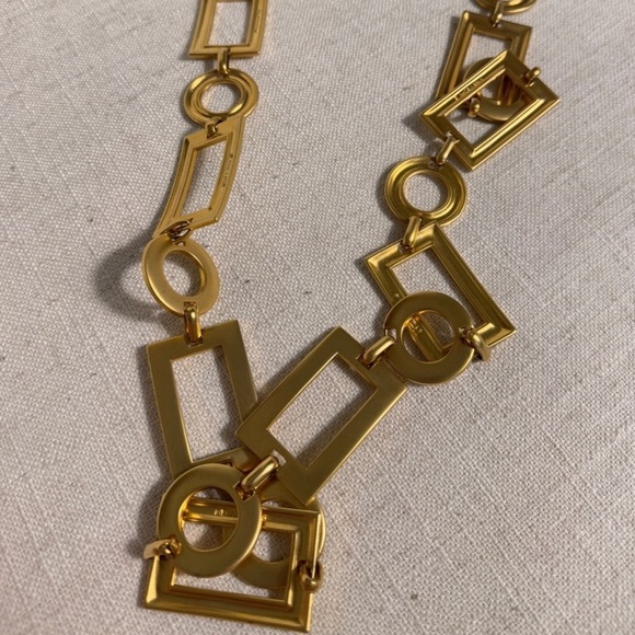 ESCADA Women’s Abstract Shapes Belt Gilded Gold Tone Vintage Square Circle Belt - Picture 14 of 16